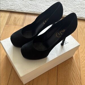 YSL Triboo Black Suede Pumps